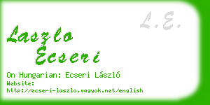 laszlo ecseri business card