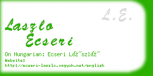 laszlo ecseri business card